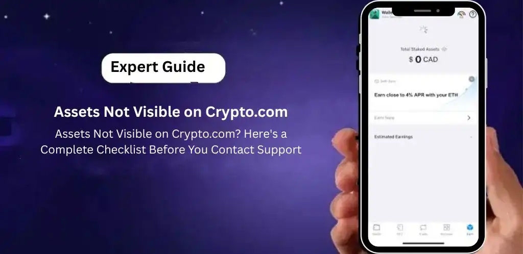 Crypto.com money disappeared guide showing how to recover missing tokens and assets